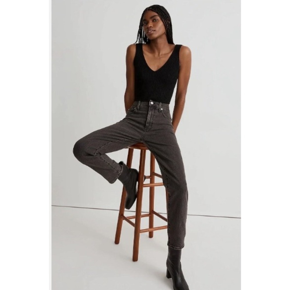 Madewell The Perfect Vintage Jean Black Wash High Rise Denim Size 24T - Picture 1 of 10